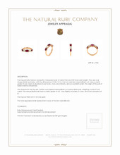 1.22 Ct.Tw.Total Carat Weight Pinkish Red Ruby and Natural Diamond Antique Style Ring, 14K Rose Gold Appraisal