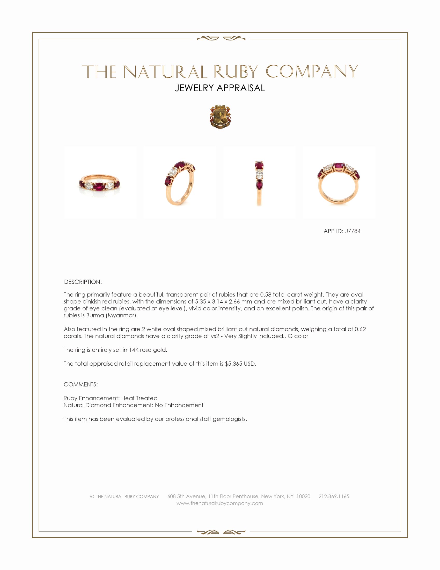 1.22 Ct. Pinkish Red Ruby and Natural Diamond Antique Style Ring, 14K Rose Gold