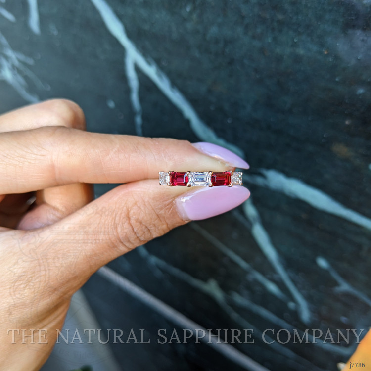 0.71 Ct. Ruby and Natural Diamond Antique Style Ring, 14K Rose Gold