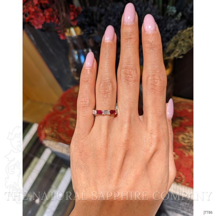 0.71 Ct. Ruby and Natural Diamond Antique Style Ring, 14K Rose Gold