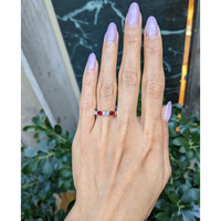 0.71 Ct. Ruby and Natural Diamond Antique Style Ring, 14K Rose Gold Life Style