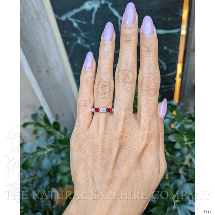 0.71 Ct. Ruby and Natural Diamond Antique Style Ring, 14K Rose Gold