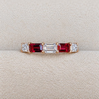 0.71 Ct. Ruby and Natural Diamond Antique Style Ring, 14K Rose Gold Life Style