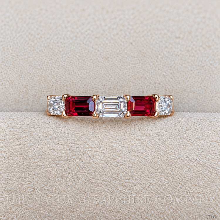0.71 Ct. Ruby and Natural Diamond Antique Style Ring, 14K Rose Gold