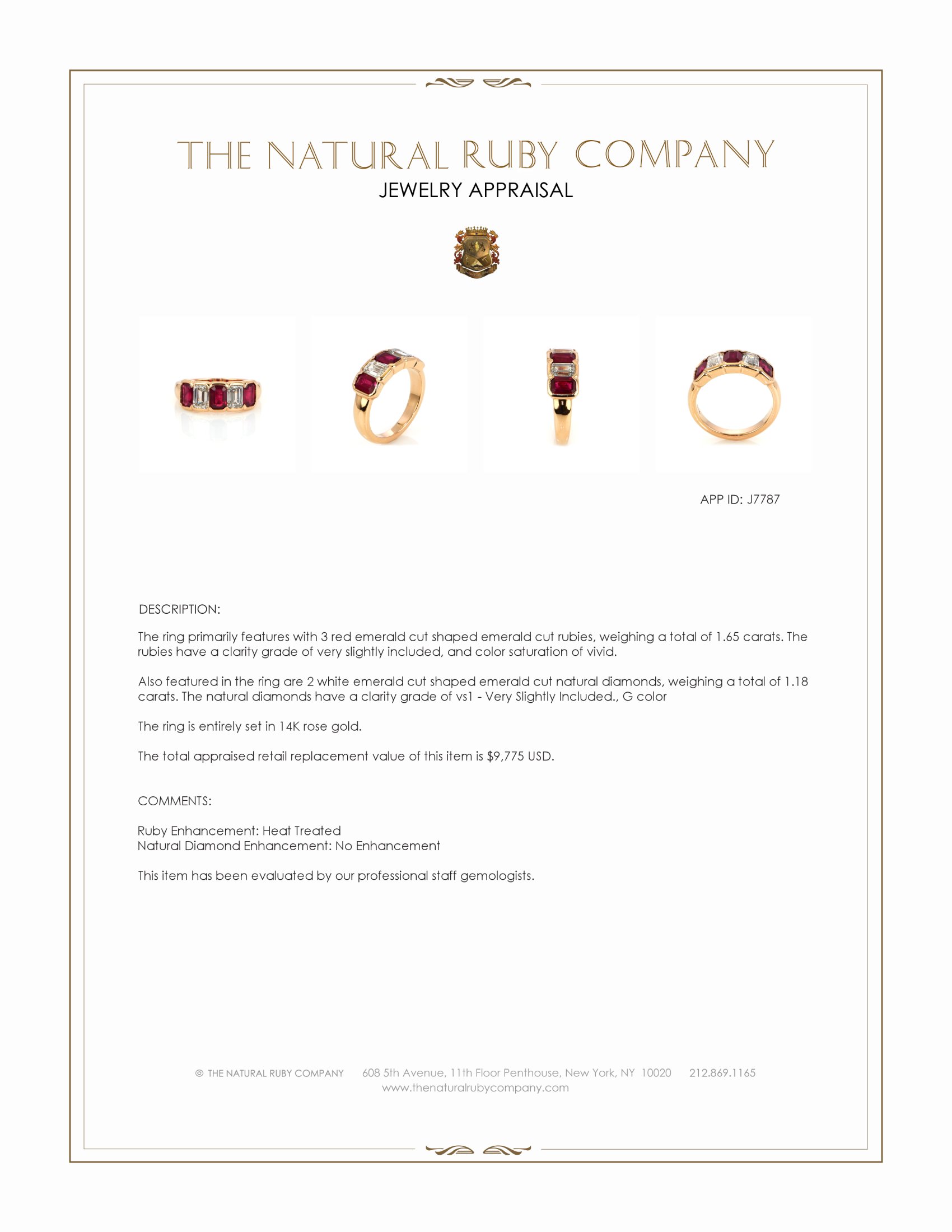 1.65 Ct. Ruby and Natural Diamond Antique Style Ring, 14K Rose Gold