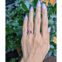 1.65 Ct. Ruby and Natural Diamond Antique Style Ring, 14K Rose Gold Life Style