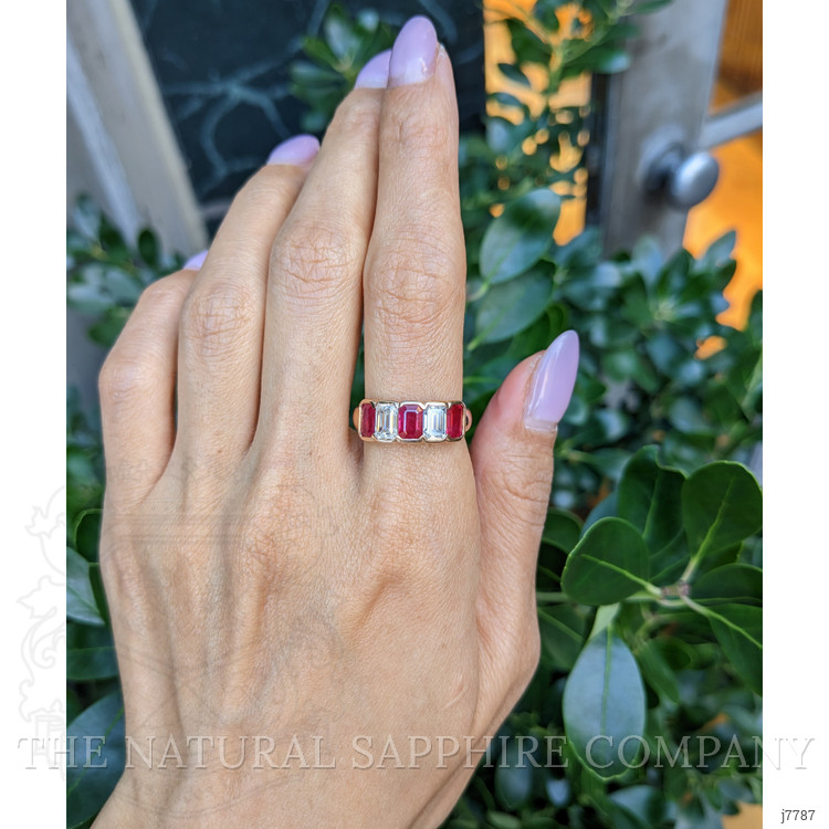 1.65 Ct. Ruby and Natural Diamond Antique Style Ring, 14K Rose Gold