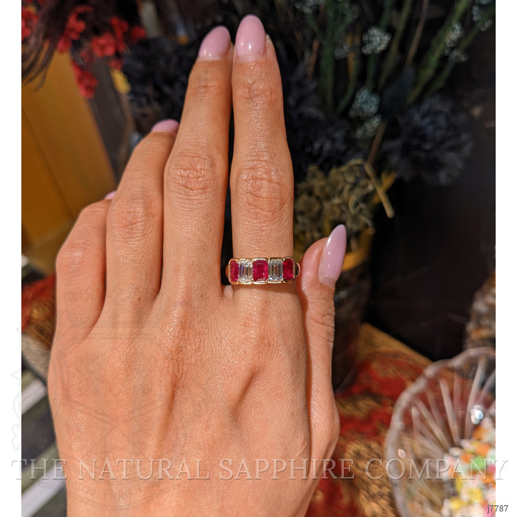 1.65 Ct. Ruby and Natural Diamond Antique Style Ring, 14K Rose Gold