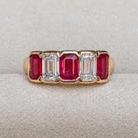1.65 Ct. Ruby and Natural Diamond Antique Style Ring, 14K Rose Gold Life Style