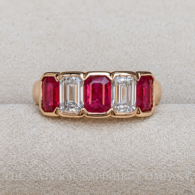 1.65 Ct. Ruby and Natural Diamond Antique Style Ring, 14K Rose Gold