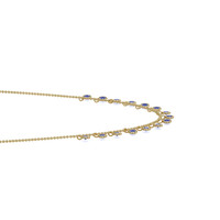 2.30 Ct. Blue Sapphire Accent Stones Necklace, 14K Yellow Gold Image