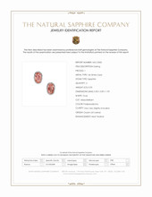 0.50 Ct.Tw.Total Carat Weight Padparadscha Sapphire Studs Earrings, 14K White Gold Scan Report