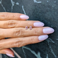 0.50&nbsp;Ct.Tw.Total Carat Weight Padparadscha Sapphire Studs Earrings, 14K White Gold Life Style