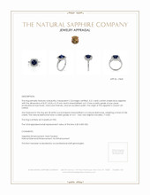 3.21 Ct. Blue Sapphire and Natural Diamond Halo Ring, Platinum 950 Appraisal