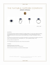 3.21 Ct. Blue Sapphire and Natural Diamond Halo Ring, Platinum 950 Appraisal