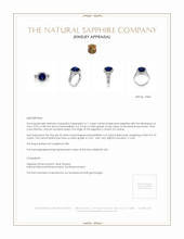4.11 Ct. Blue Sapphire and Natural Diamond Pave Ring, Platinum 950 Appraisal