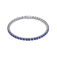 6.10 Ct.Tw. Blue Sapphire Tennis/Line Bracelet, 14K White Gold Video