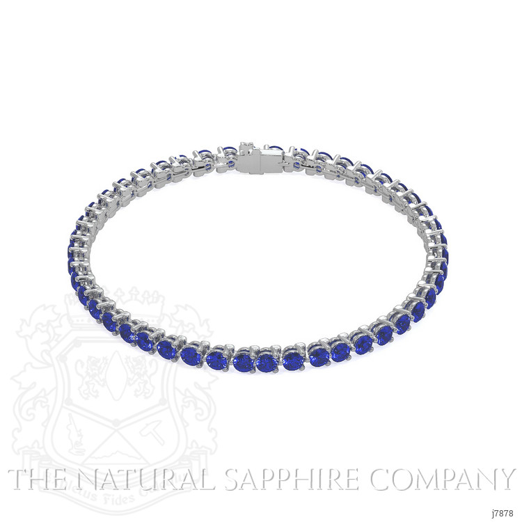 6.10 Ct.Tw. Blue Sapphire Tennis/Line Bracelet, 14K White Gold