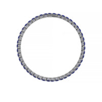 6.10 Ct.Tw. Blue Sapphire Tennis/Line Bracelet, 14K White Gold Image