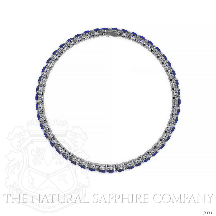 6.10 Ct.Tw. Blue Sapphire Tennis/Line Bracelet, 14K White Gold
