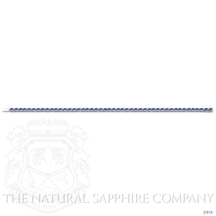 6.10 Ct.Tw. Blue Sapphire Tennis/Line Bracelet, 14K White Gold
