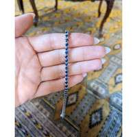 6.08 Ct.Tw. Blue Sapphire Tennis/Line Bracelet, 14K White Gold Life Style