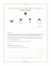 3.59 Ct. Pink Sapphire and Natural Diamond Three Stone Ring, Platinum 950 Appraisal