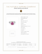 3.59 Ct. Sapphire Natural Diamond Three Stone Ring, Platinum 950 Scan Report