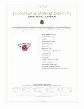 3.59 Ct. Pink Sapphire and Natural Diamond Three Stone Ring, Platinum 950 Scan Report