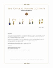 0.60 Ct.Tw.Total Carat Weight Blue Sapphire and Natural Diamond Pave Earrings, 14K Yellow Gold Appraisal