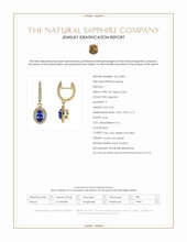0.60 Ct.Tw.Total Carat Weight Blue Sapphire and Natural Diamond Pave Earrings, 14K Yellow Gold Scan Report
