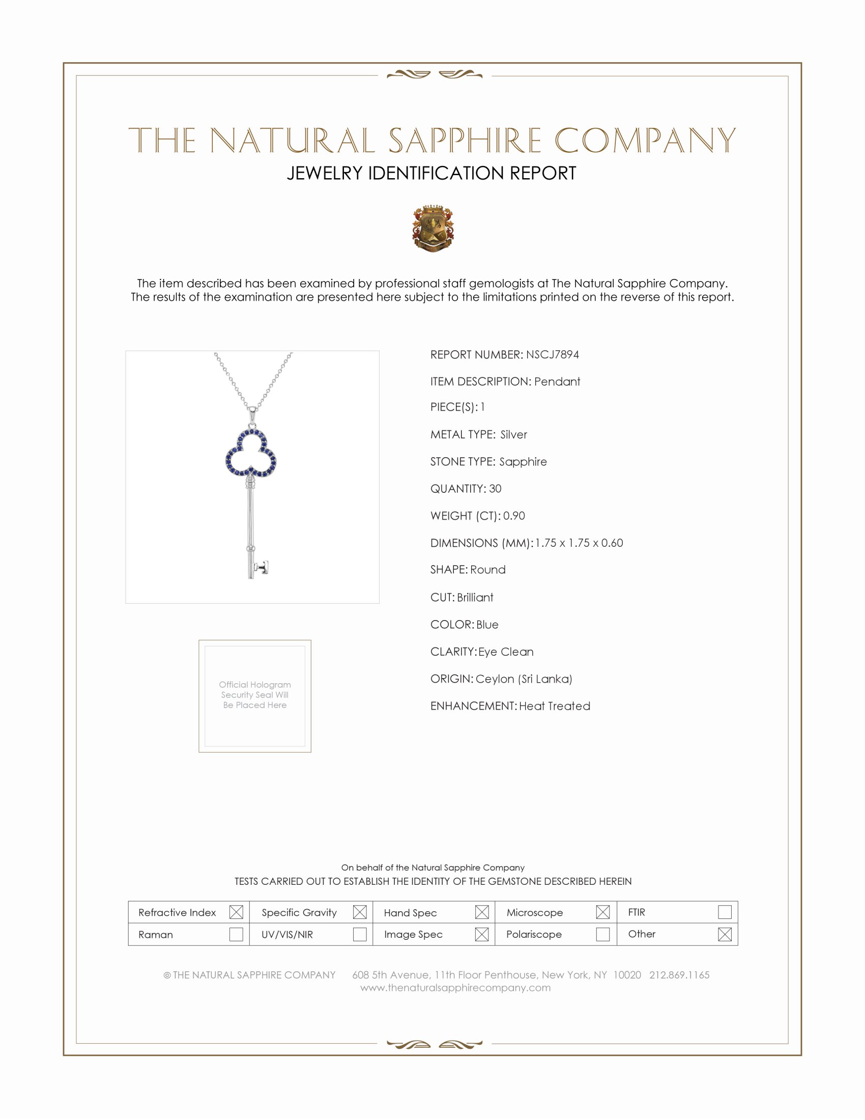 0.90 Ct. Blue Sapphire Accent Stones Pendant, Silver