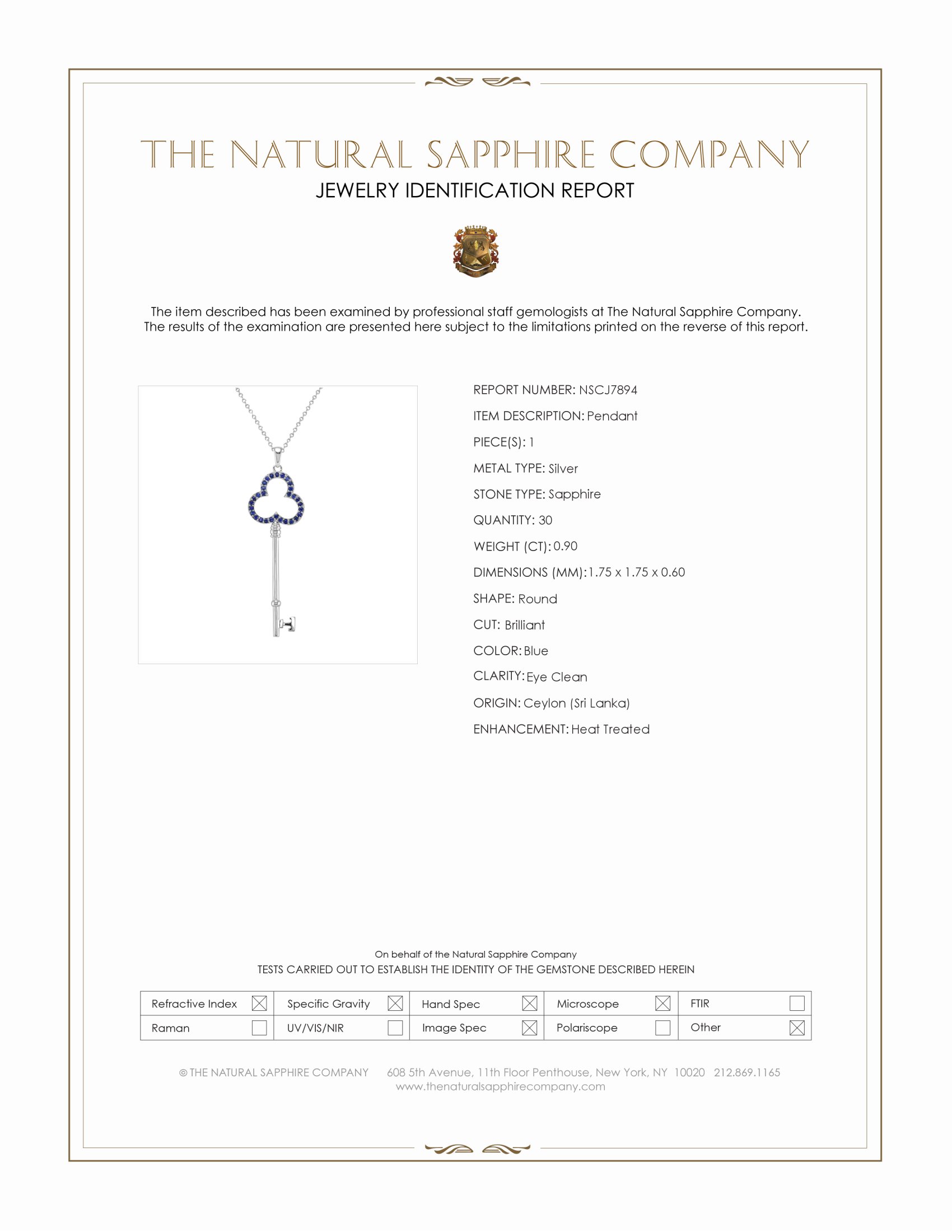 0.90 Ct. Blue Sapphire Accent Stones Pendant, Silver