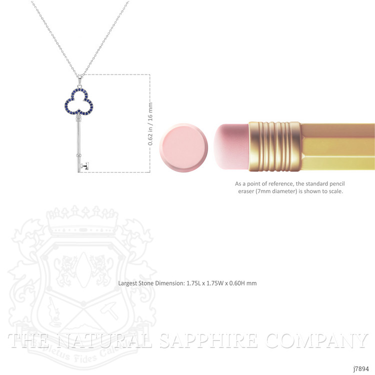 0.90 Ct. Blue Sapphire Accent Stones Pendant, Silver