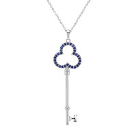 0.90 Ct. Sapphire Silver pendant