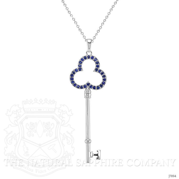 0.90 Ct. Blue Sapphire Accent Stones Pendant, Silver