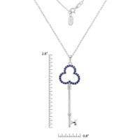 0.90 Ct. Blue Sapphire Accent Stones Pendant, Silver Image
