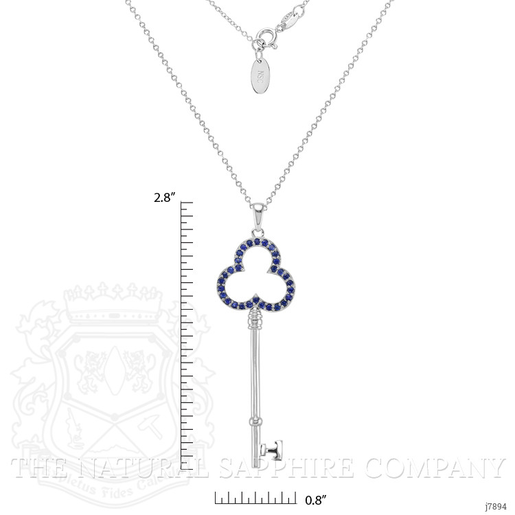 0.90 Ct. Blue Sapphire Accent Stones Pendant, Silver