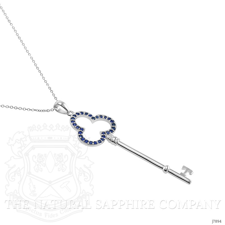 0.90 Ct. Blue Sapphire Accent Stones Pendant, Silver