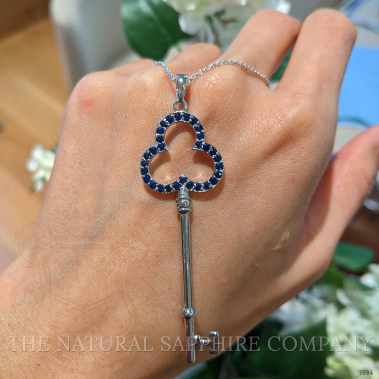 0.90 Ct. Blue Sapphire Accent Stones Pendant, Silver