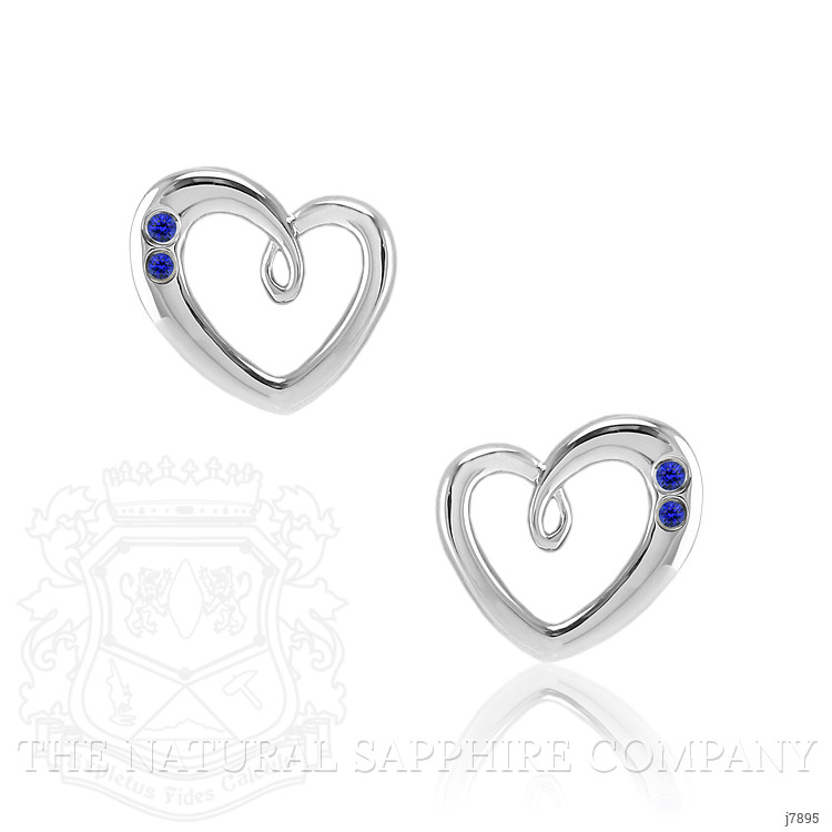 0.10 Ct.Tw. Blue Sapphire Studs Earrings, Silver