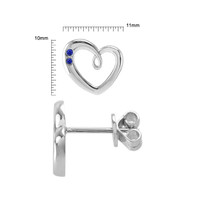 0.10 Ct.Tw. Blue Sapphire Studs Earrings, Silver Image