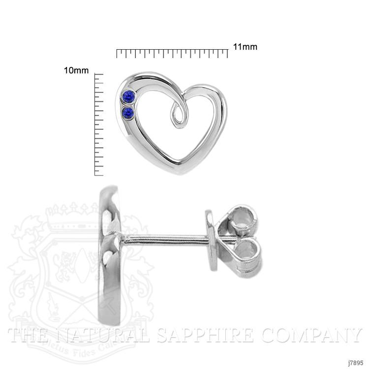 0.10 Ct.Tw. Blue Sapphire Studs Earrings, Silver