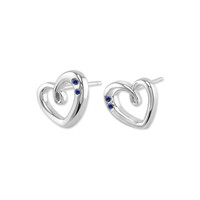0.10 Ct.Tw.Total Carat Weight Blue Sapphire Studs Earrings, Silver Image