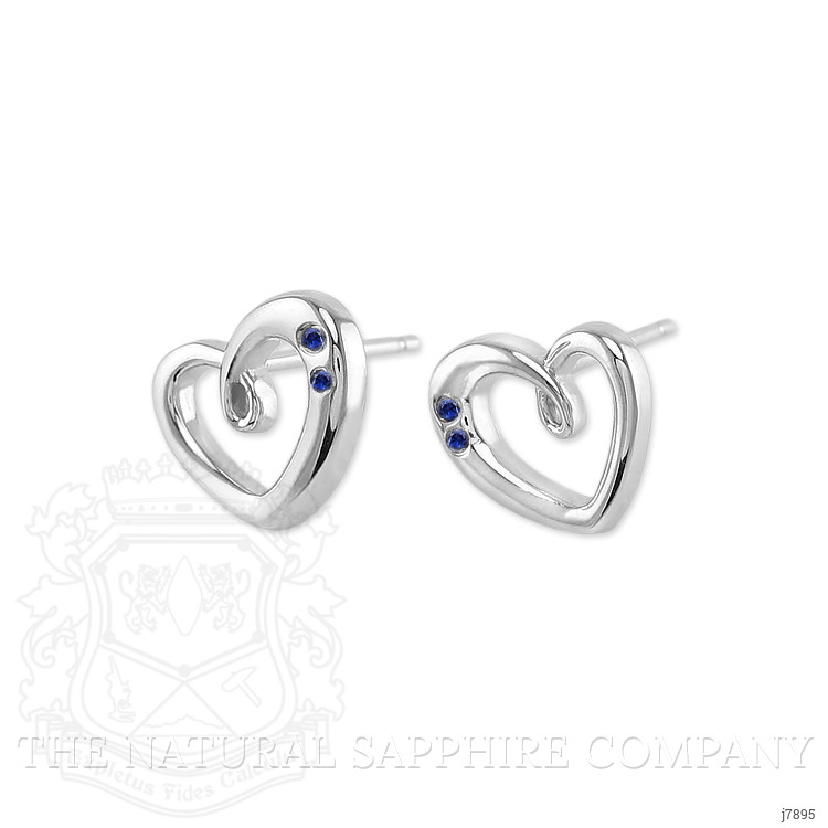 0.10 Ct.Tw. Blue Sapphire Studs Earrings, Silver