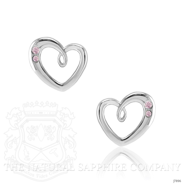 0.10 Ct.Tw. Pink Sapphire Studs Earrings, Silver
