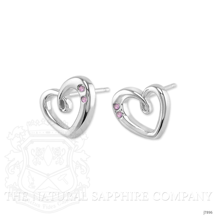 0.10 Ct.Tw. Pink Sapphire Studs Earrings, Silver