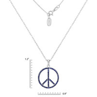 1.70 Ct. Blue Sapphire Accent Stones Pendant, Silver Image