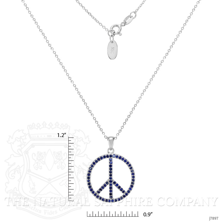 1.70 Ct. Blue Sapphire Accent Stones Pendant, Silver