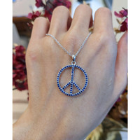1.70 Ct. Blue Sapphire Accent Stones Pendant, Silver Life Style